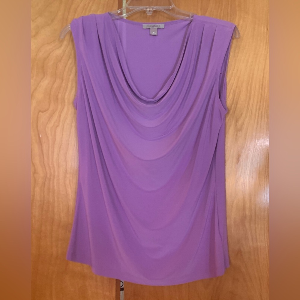 Purple Sleeveless Drape Top